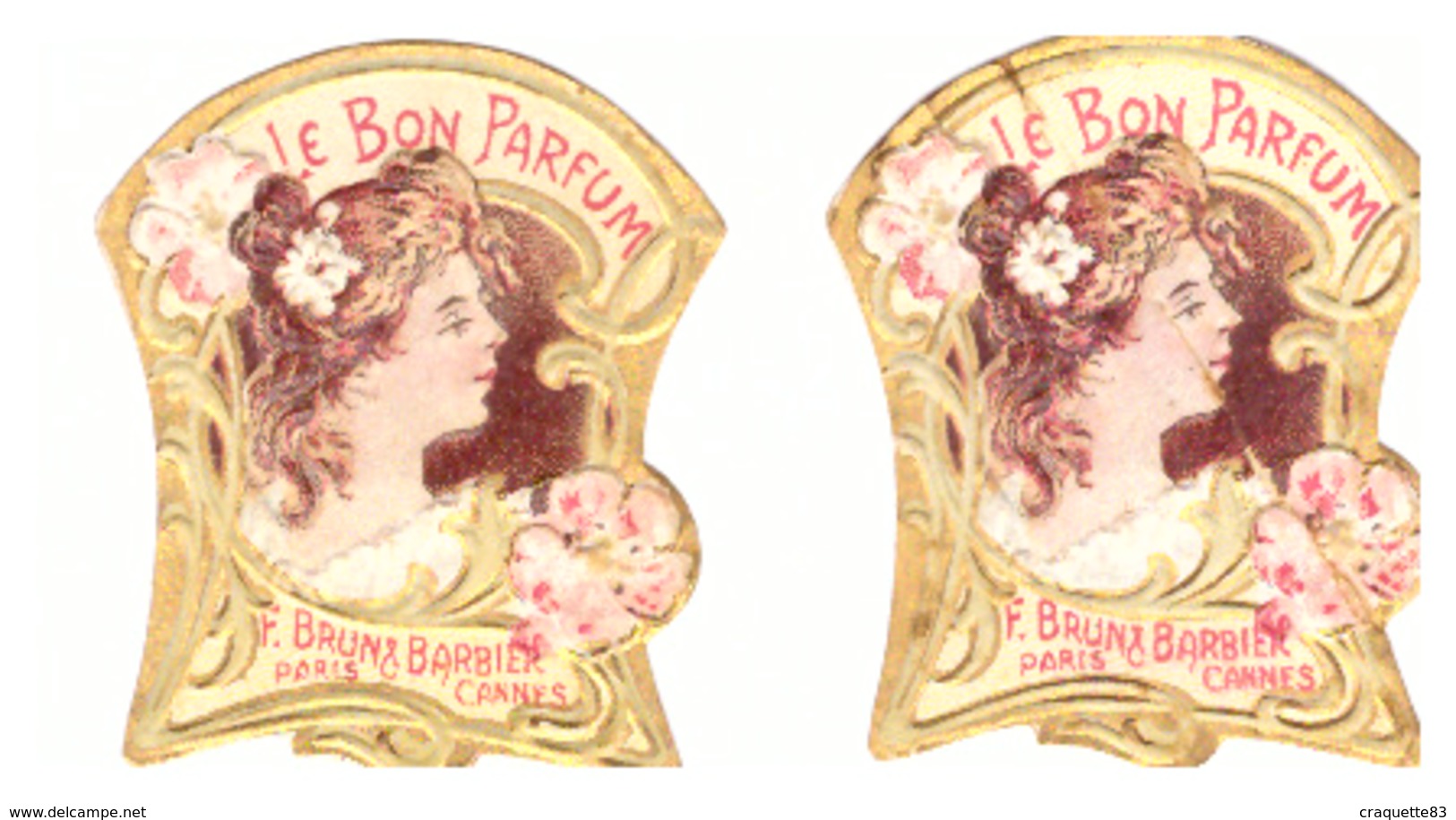 2 ETIQUETTES -"LE BON PARFUM"  F. BRUN & BARBIER  PARIS FRANCE - Ohne Zuordnung
