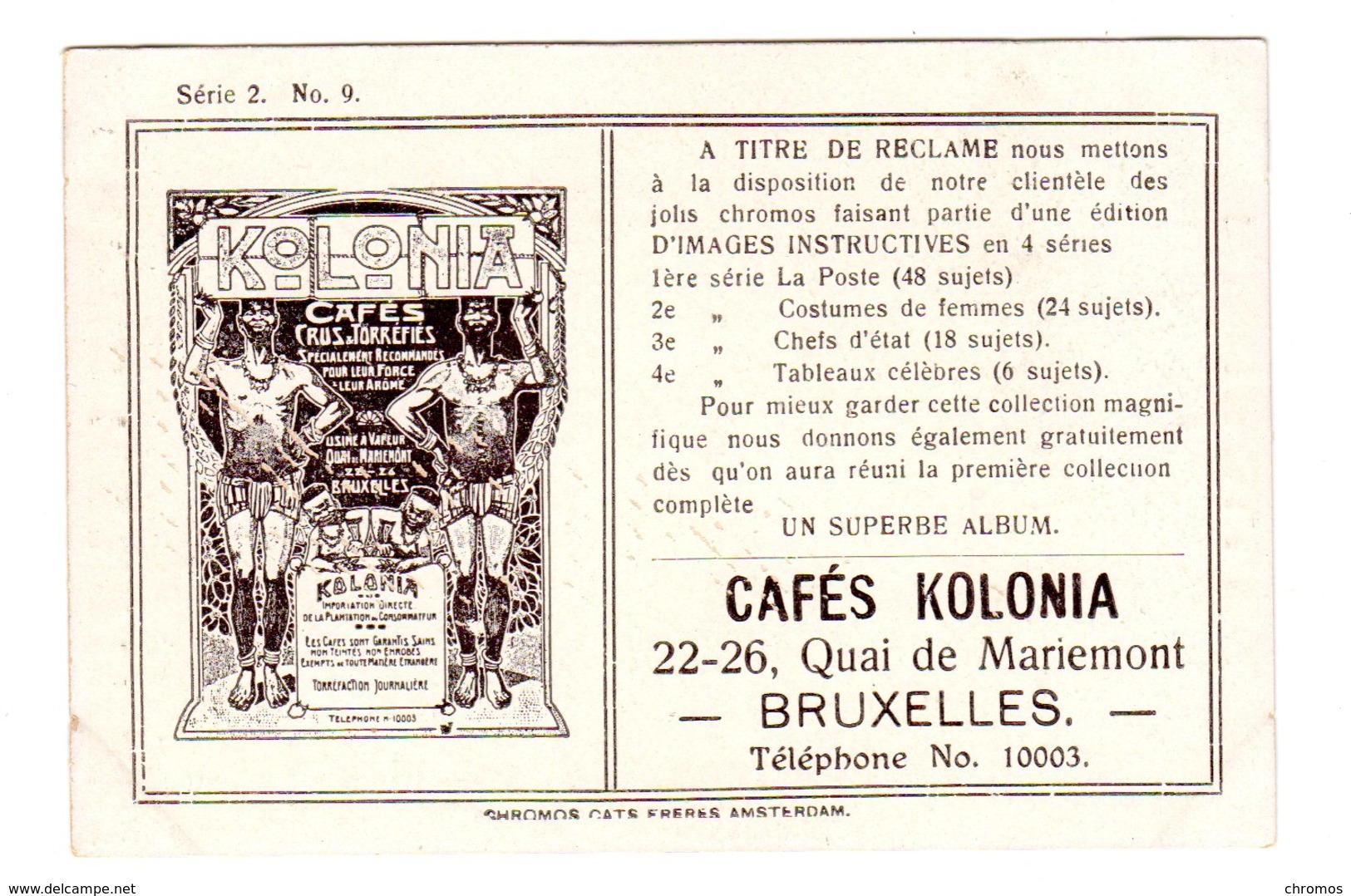 Chromo Costumes De Mexique, Cafés Kolonia, Bruxelles, Serie 2, N° 14 - Otros & Sin Clasificación