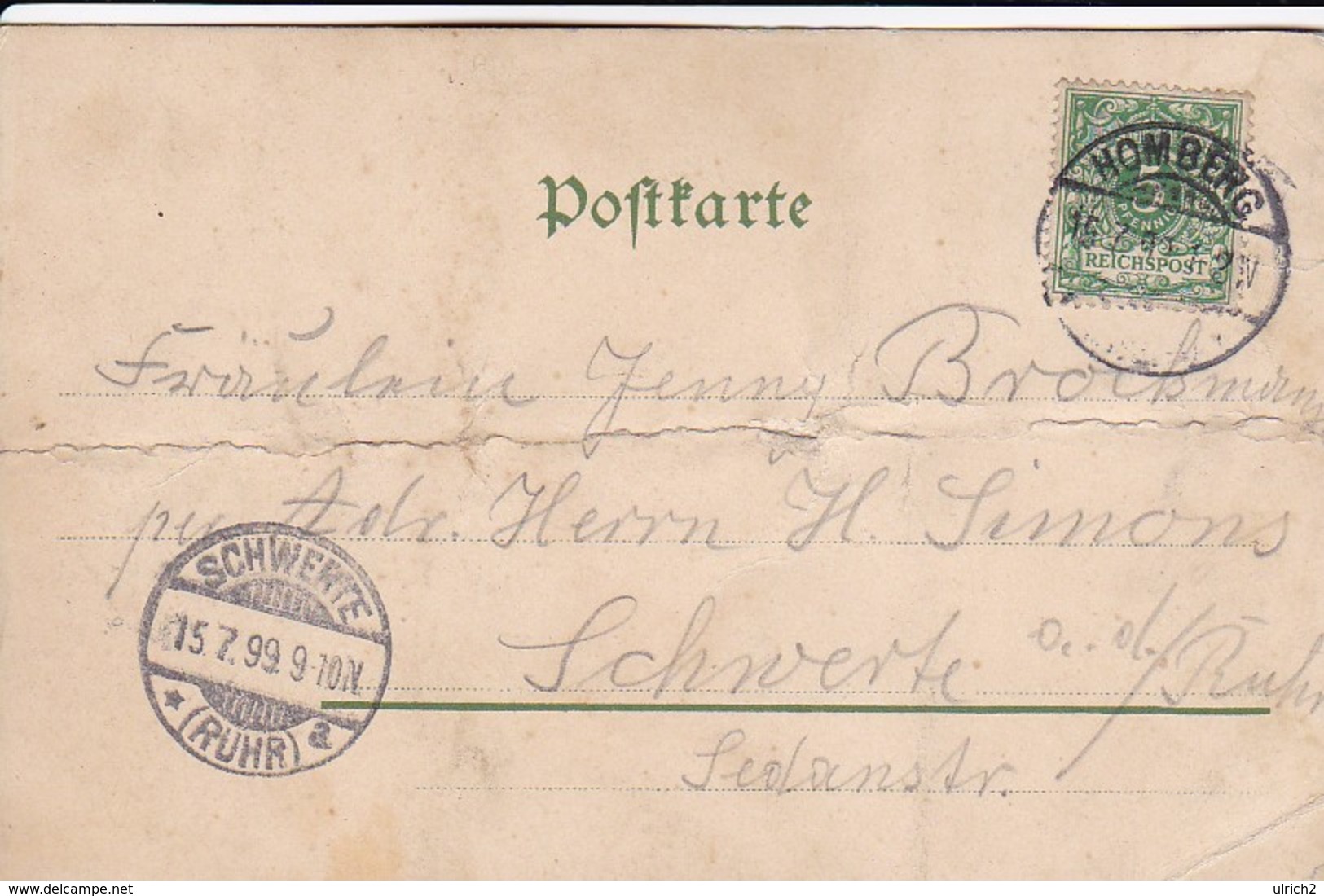 AK Gruss Aus... Künstlerkarte - Frau Mit Amor - Homberg 1899 (42465) - Saluti Da.../ Gruss Aus...