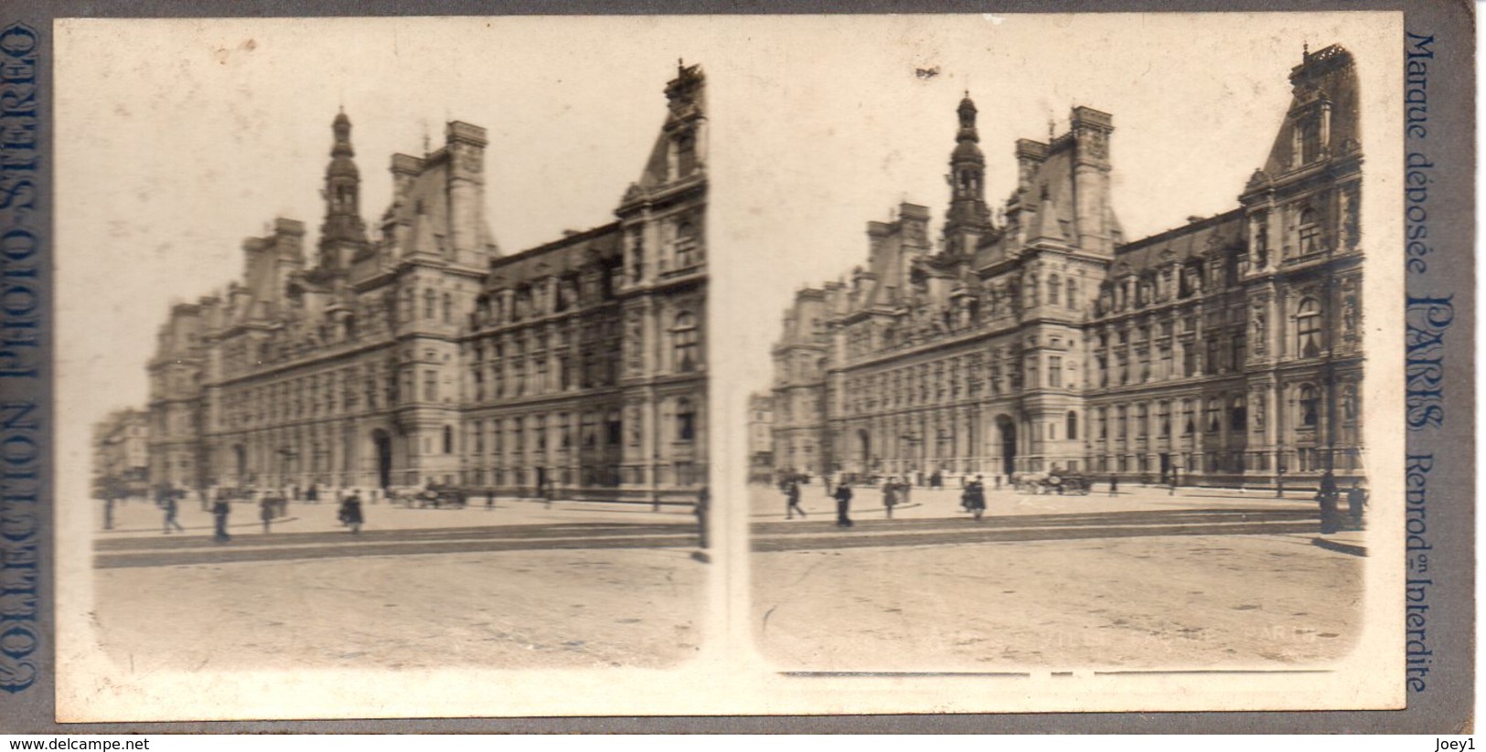 Photo Stéréo Hotel De Ville, Paris. - Stereoscopic