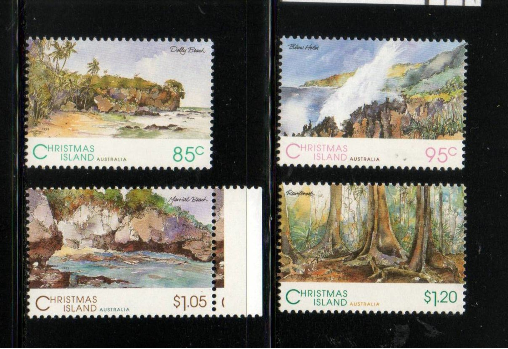 CHRISTMAS ISLAND   NEUF Sans Charnière       N° 392/395    N**   Paysages         Cte: 12,00 € - Christmas Island