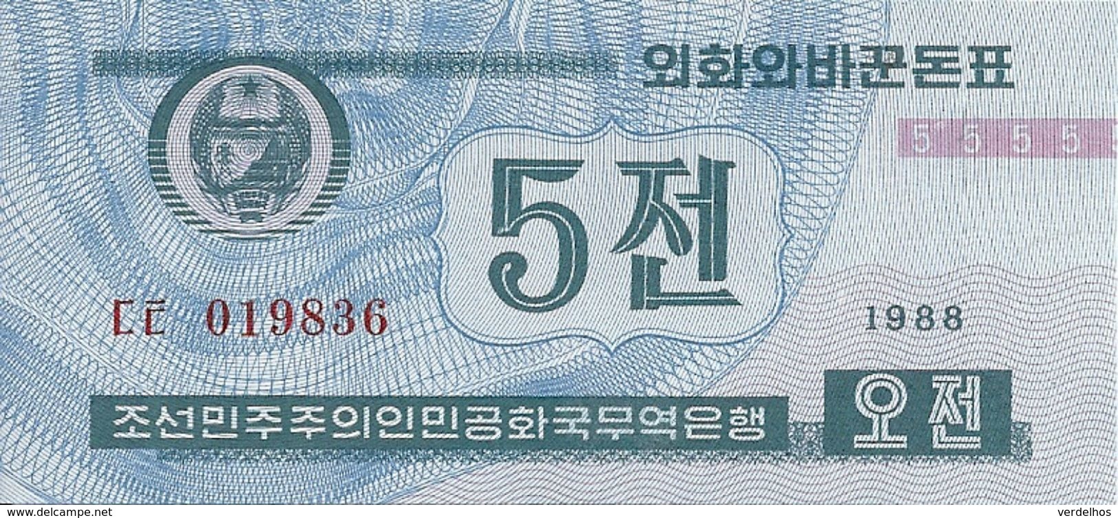 COREE DU NORD 5 CHON 1988 UNC P 24 - Korea (Nord-)