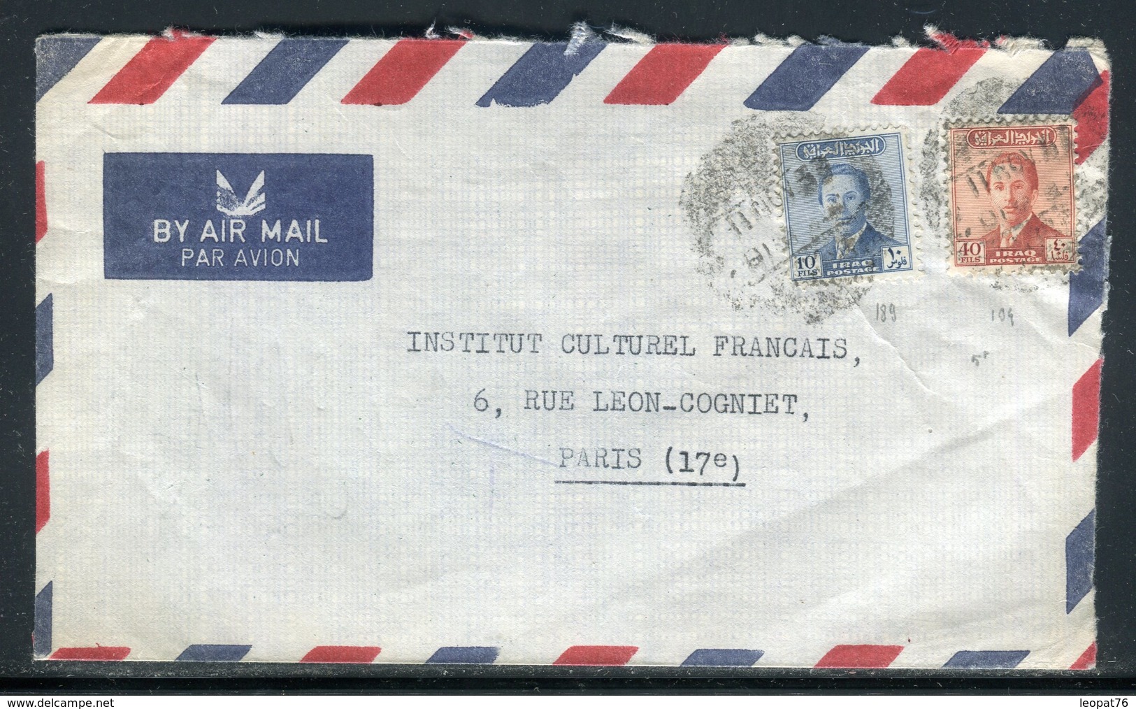 Iraq - Enveloppe Pour Paris En 1953 - Prix Fixe - Réf JJ 190 - Irak