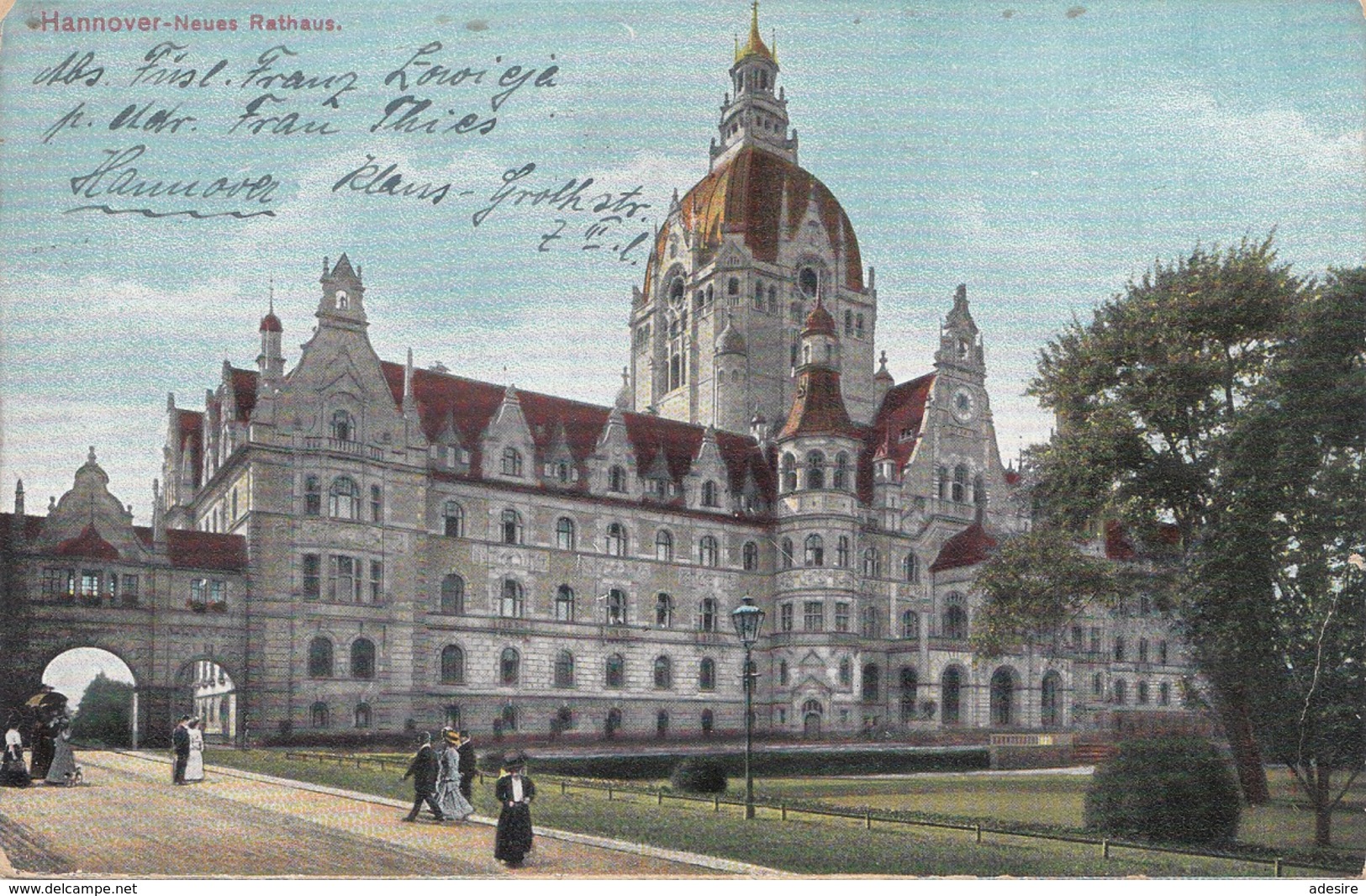 HANNOVER - Neues Rathaus, Feldpostmarke, Gel.1916 - Hannover