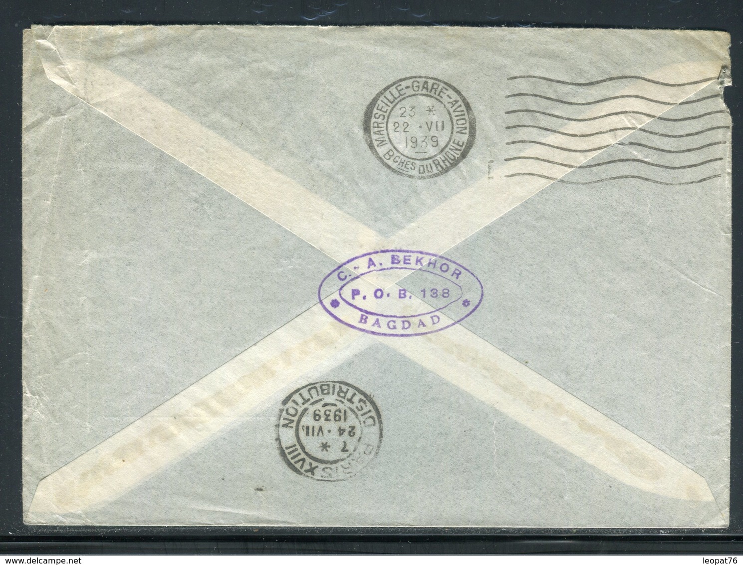 Iraq - Enveloppe De Baghdad Pour Paris En 1939 - Prix Fixe - Réf JJ 193 - Iraq