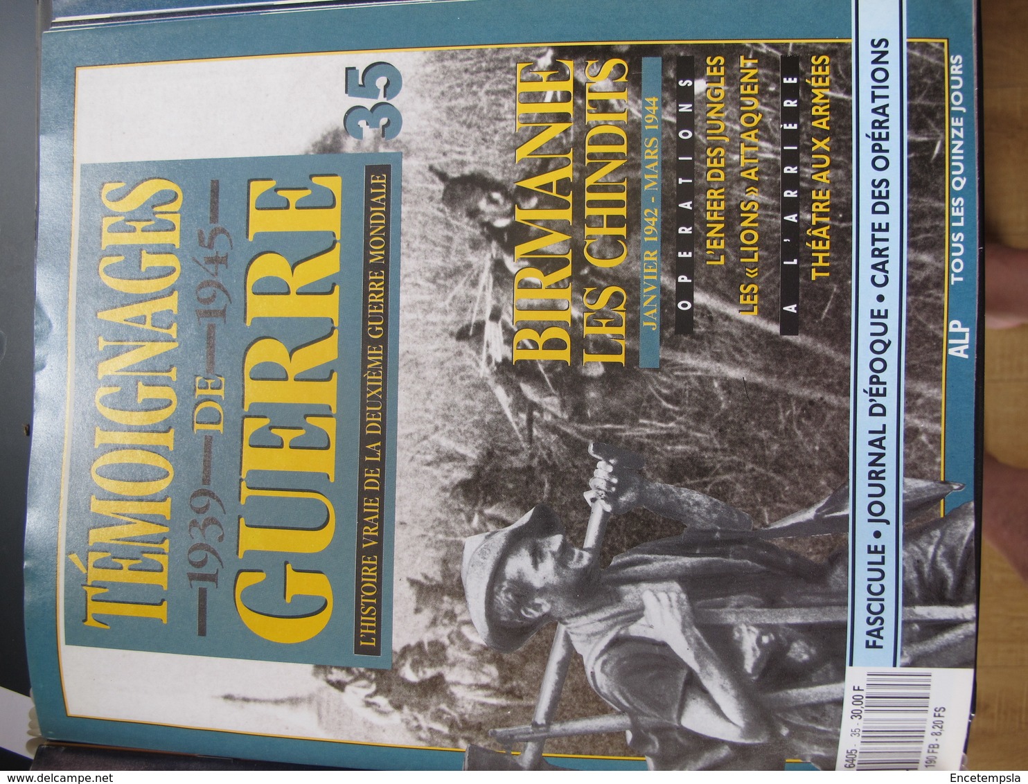 Revues :Témoignages de guerre de 1939 à 1945- 13 fascicules assemblés dans un classeur (27 à 40)