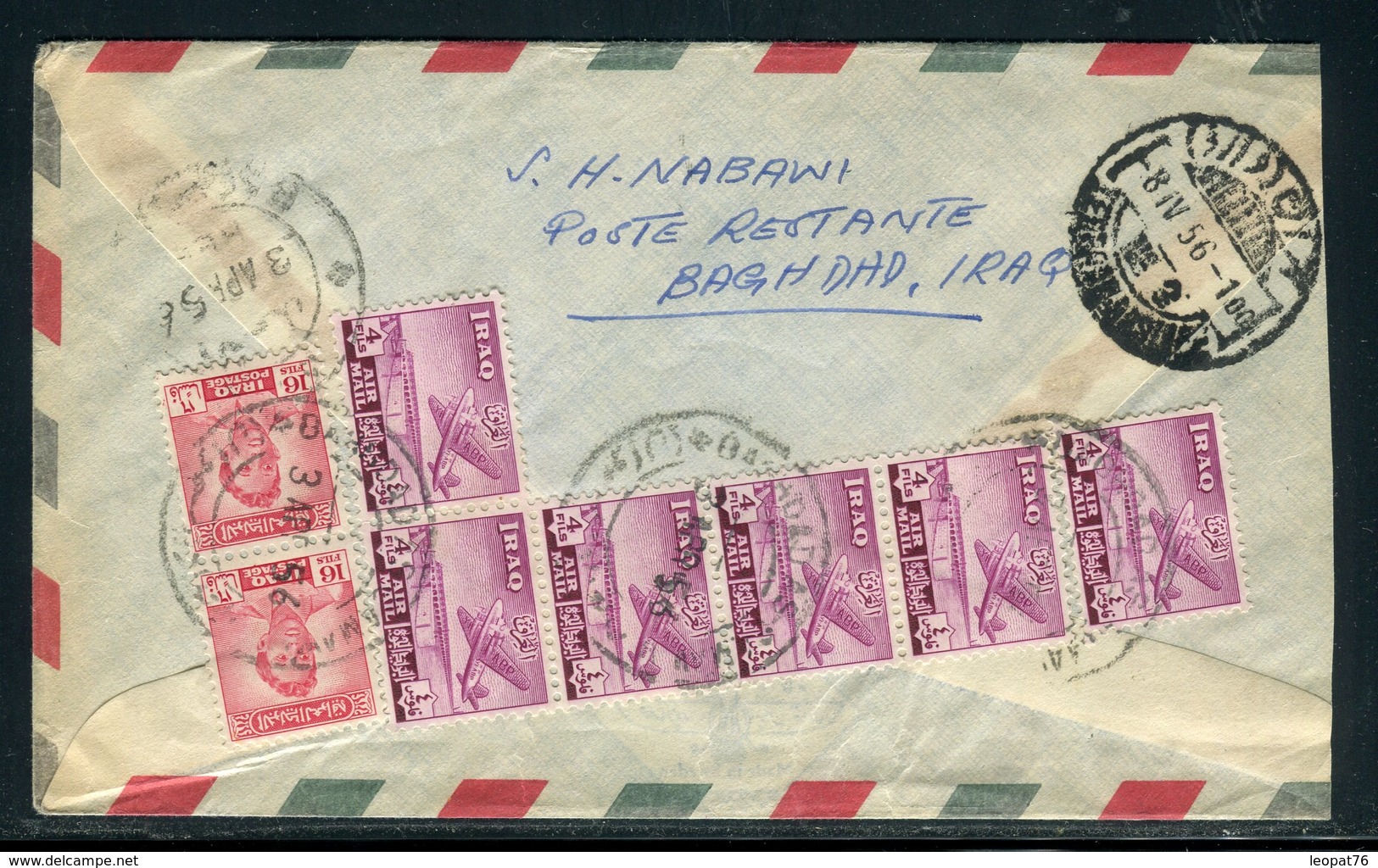 Iraq - Enveloppe En Recommandé De Baghdad Pour Téhéran En 1956 ,affranchissement Recto Et Verso - Prix Fixe - Réf JJ 197 - Irak