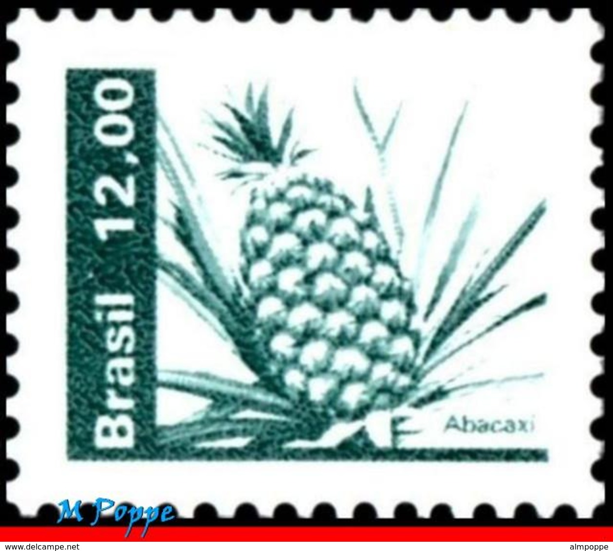 Ref. BR-1664 BRAZIL 1981 FRUITS, ECONOMIC RESOURCES,, PINEAPPLE, MNH 1V Sc# 1664 - Fruits