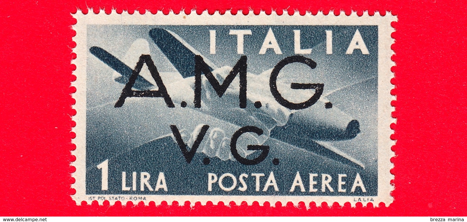 Nuovo - MNH -  ITALIA - Trieste AMG VG - 1946 -  Serie Democratica - Stretta Di Mano, Caproni-Campini 1 - 1 - P. Aerea - Nuevos