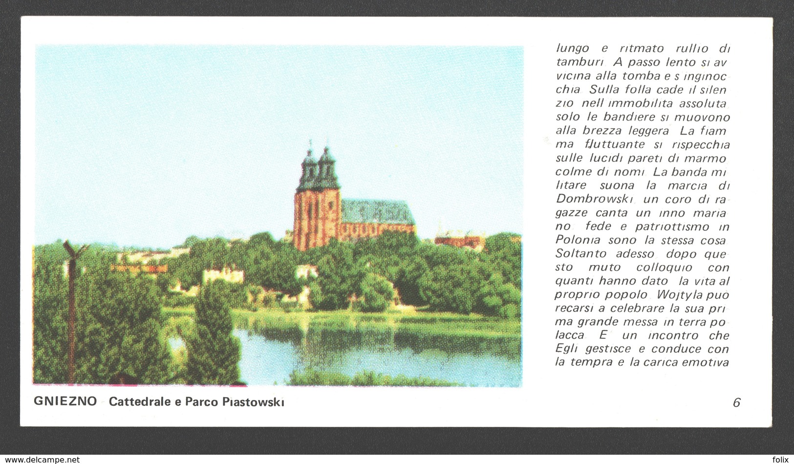 Gniezno - Cattedrale E Parco Piastowski - 15,5 X 8,5 Cm - Educational Card - Pologne