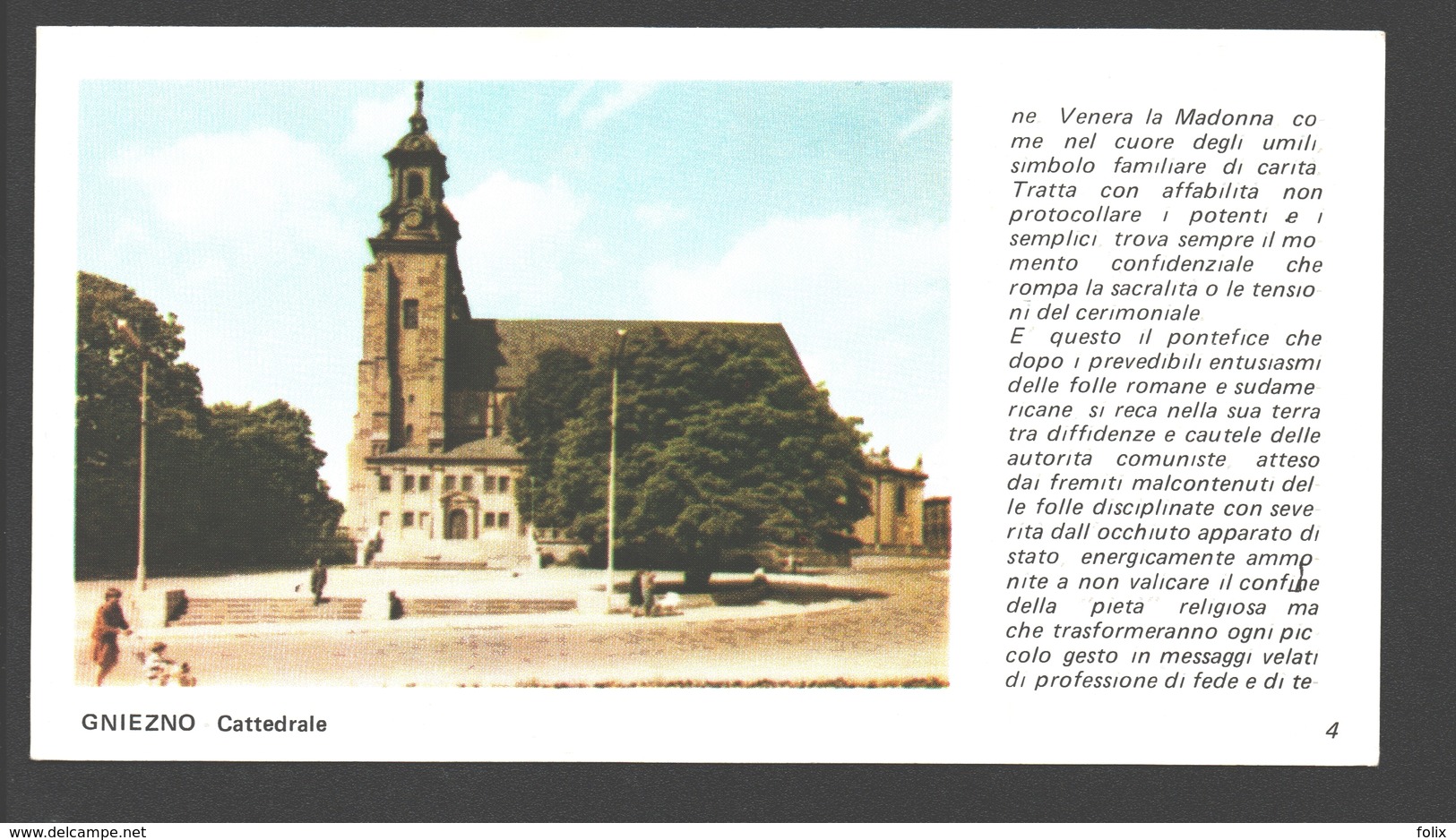 Gniezno - Cattedrale - 15,5 X 8,5 Cm - Educational Card - Pologne