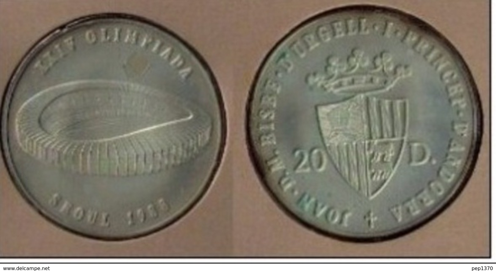 ANDORRA 1988 - BLISTER CON LA MONEDA DE 20 DINERS DE PLATA  DEDICADA A LA OLIMPIADA DE SEUL - Andorra