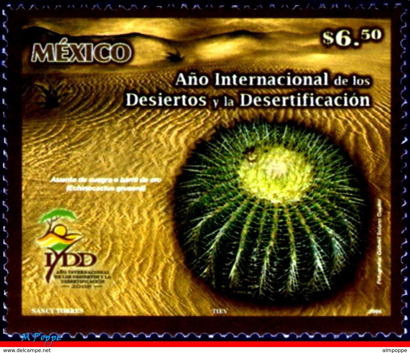 Ref. MX-2523 MEXICO 2006 FLOWERS, PLANTS, INTL.YEAR OF DESERTS AND, DESERTIFICATION, CACTUS, MNH 1V Sc# 2523 - Mexique