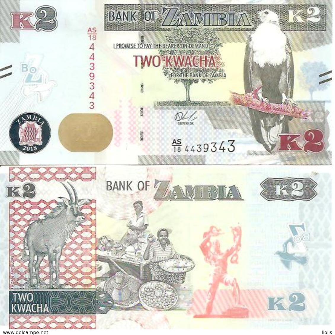 Zambia  New  2 Kwacha  2018  UNC - Zambia