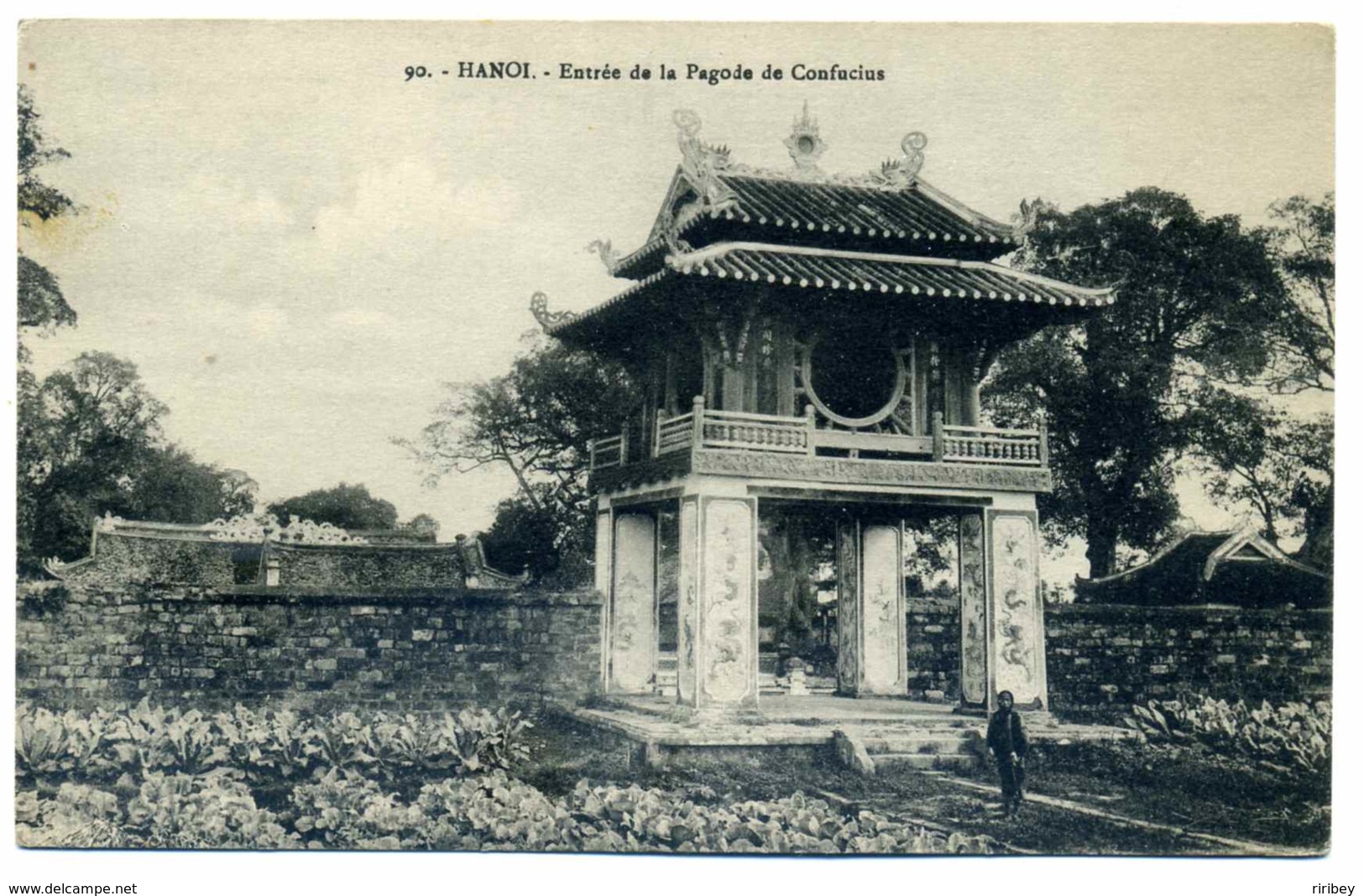 CPA TONKIN / HAINOI - Entrée De La Pagode Confucius   N°90 /Neuve - Viêt-Nam