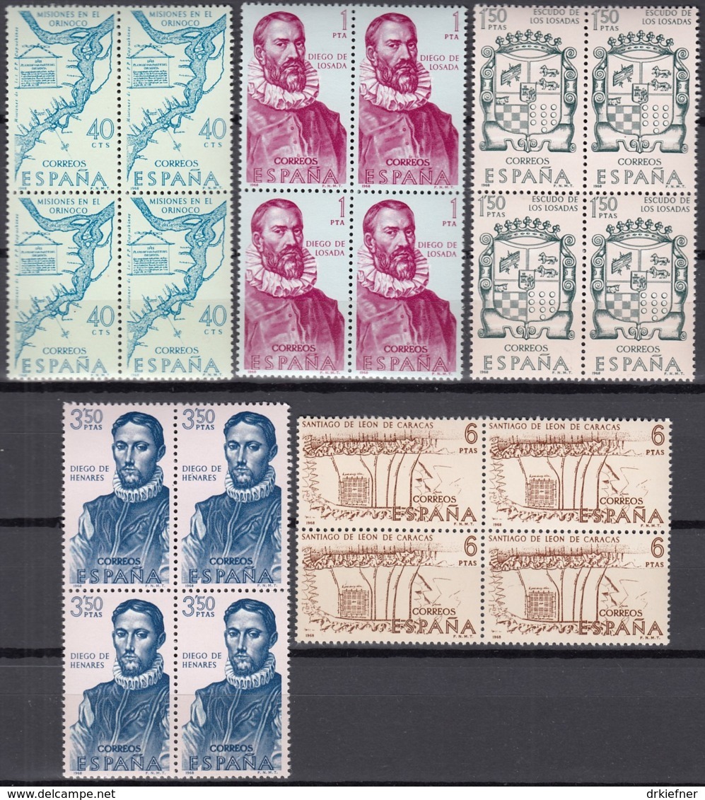 SPANIEN  1782-1786, 4erBlock, Postfrisch **, Entdecker- Und Eroberungsgeschichte Amerikas (IX): Venezuela 1968 - Nuevos