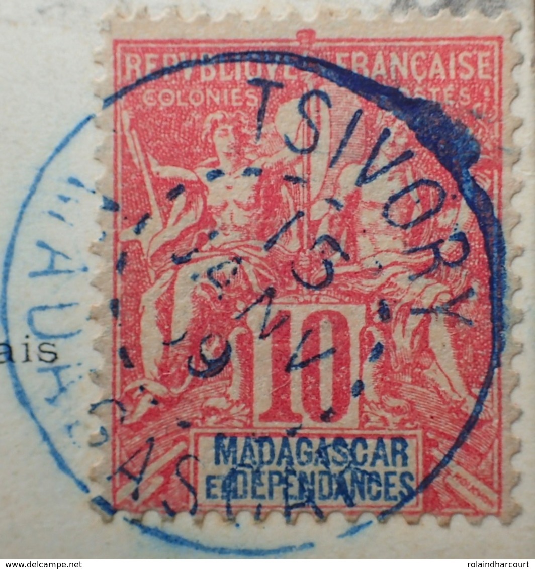 DF40266/278 - COLONIES FR. - N°43 - CàD Bleu TSIVORY (MADAGASCAR) 15 JANV 1909 - CPA : ANJOUANNAIS - Lettres & Documents