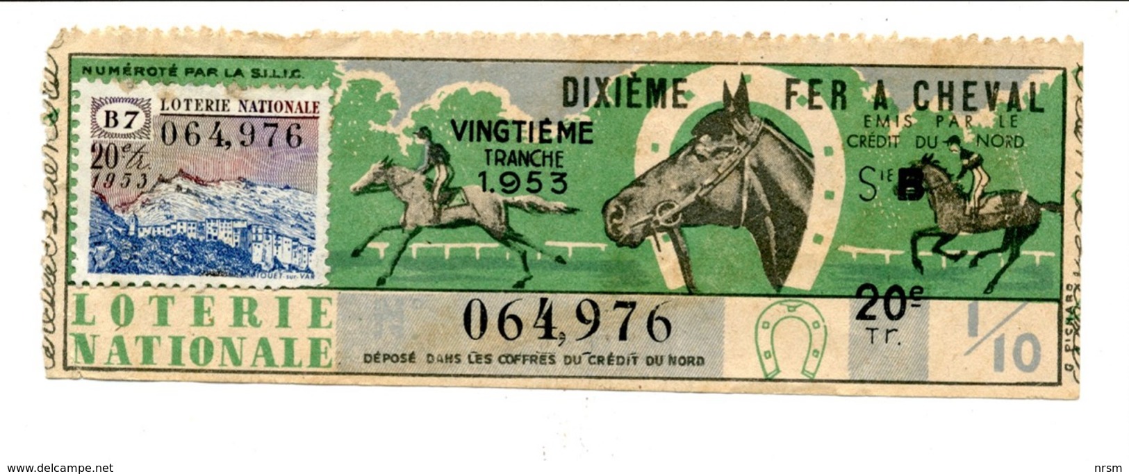 Billet De Loterie 1953 / Fer à Cheval - Billets De Loterie