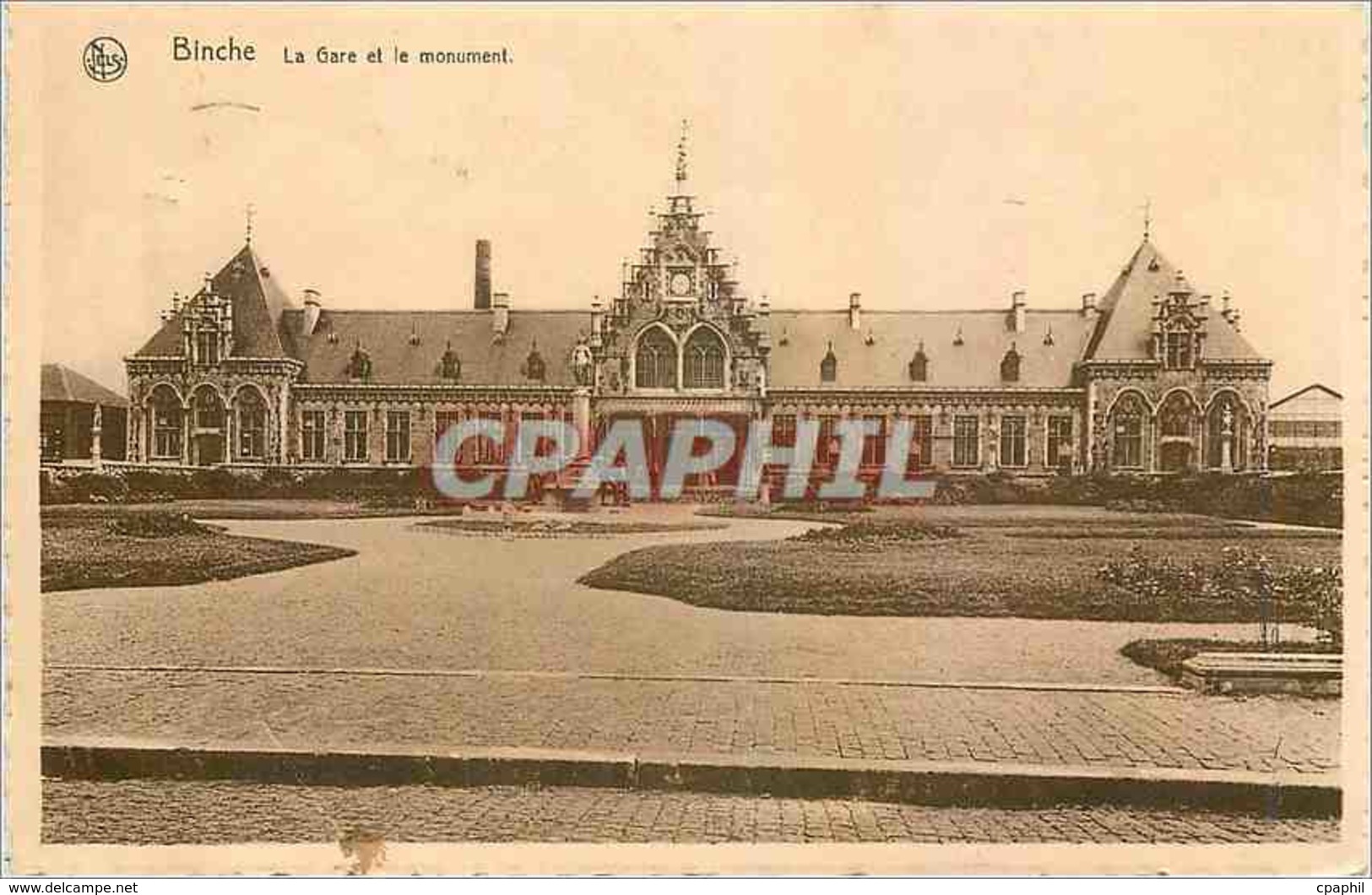 CPA Binche La Gare Et Le Monument - Binche