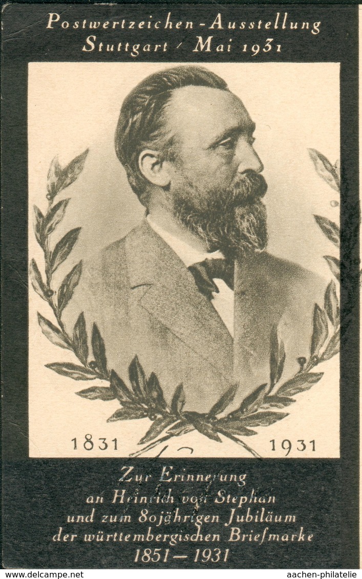 Dt.Reich Rare PS Card UPU Heinrich Von Stephan 1931 Hz69 - Sonstige & Ohne Zuordnung