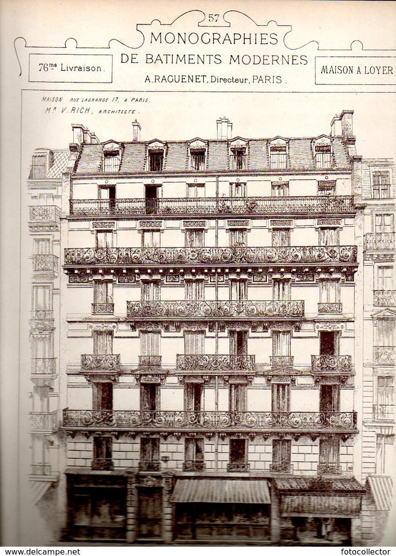 Architecture : Monographies De Bâtiments Modernes N° 76 : Maison 17 R Lagrange Paris 05 - Architecture