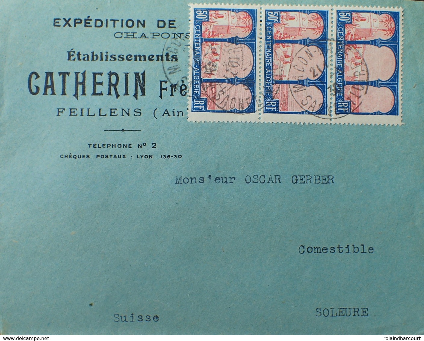 DF40266/289 - ✉️ Avec PUBLICITE " ETs CATHERIN Frères - VOLAILLES De BRESSE " - N°263 - CàD De MACON-GARE 11 MARS 1930 - Other & Unclassified