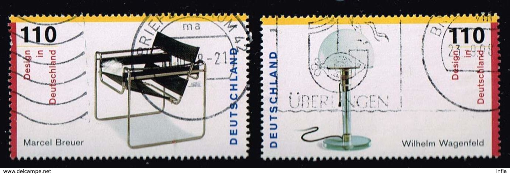 Bund 1998,Michel# 2001 - 2004 O EM Aus Block 45 - Usados