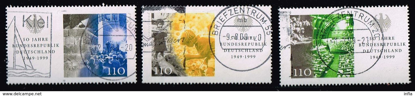 Bund 1999,Michel# 2052 - 2054 O EM Aus Block 49 - Used Stamps