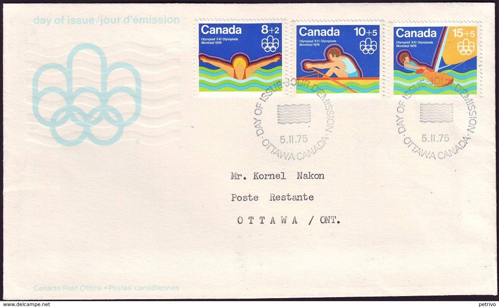 Canada - 1975 - Olympic Games 1976 - FDC - Summer 1976: Montreal