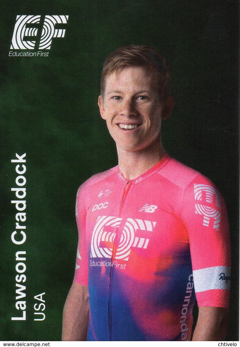 Cyclisme, Lawson Craddock, 2019, Format 6,3 X 9 Cm - Cycling