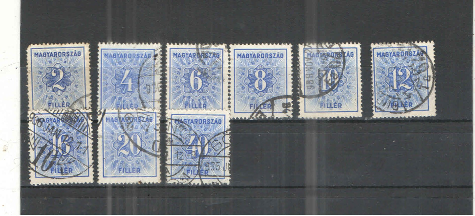 Ungheria Postage 1934 Numeral . Scott.J +130/138+  See Scan On Album Page; - Segnatasse