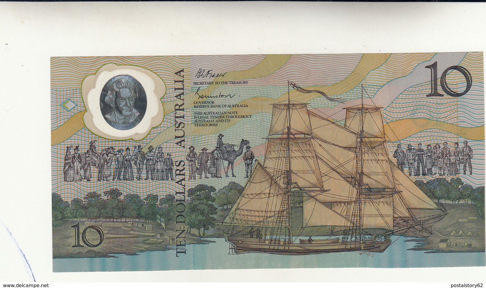 10 Dollars Australia Polymer   No Data. Pieghe - 1988 (10$ Polymer Notes)