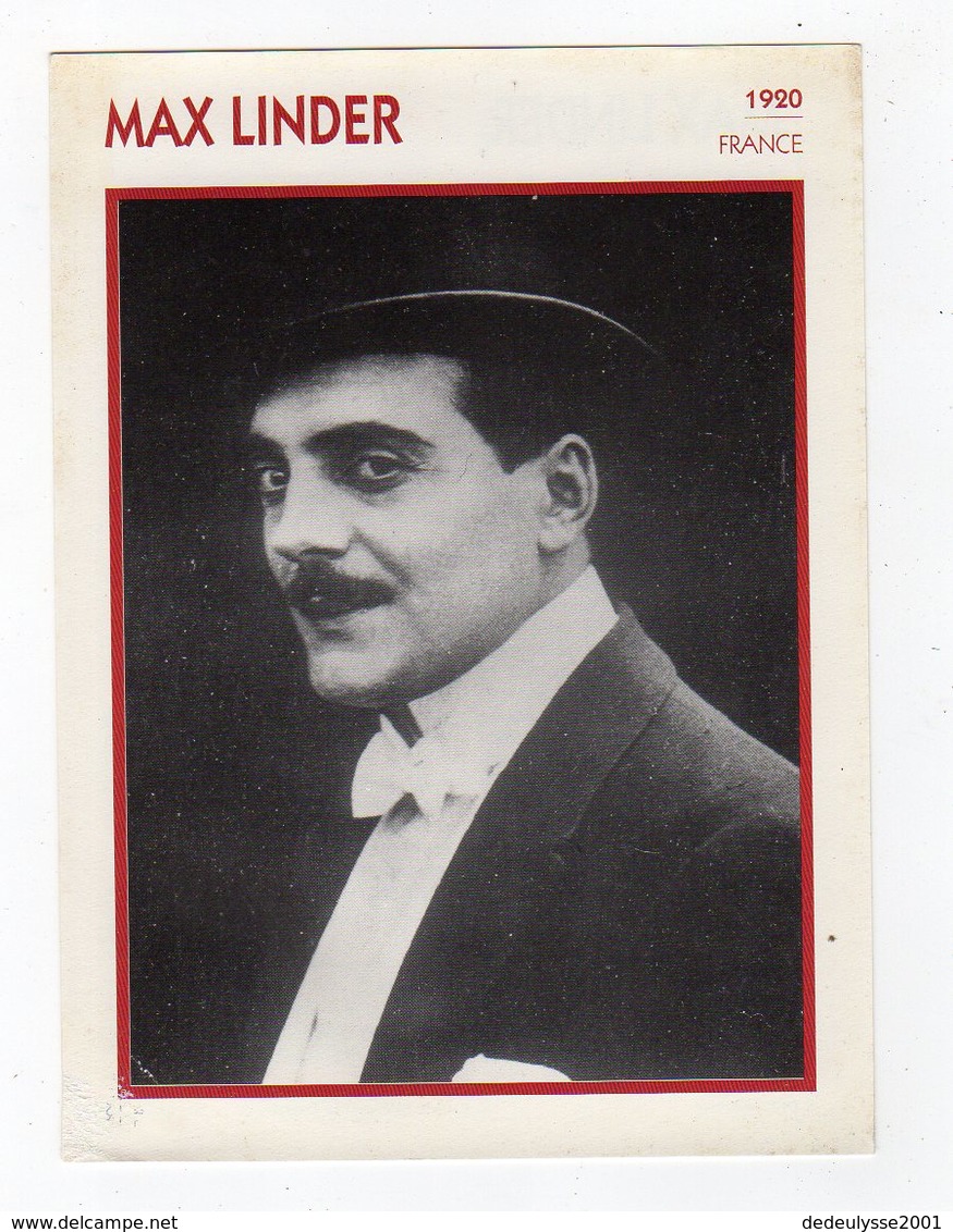 Juil19   84973     Fiche  Personnage  MAX LINDER   FRANCE - Unclassified