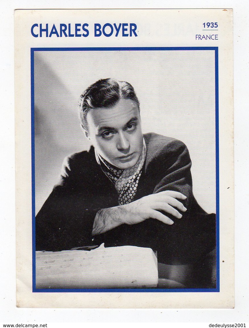 Juil19   84969     Fiche  Personnage  CHARLES BOYER  FRANCE - Unclassified