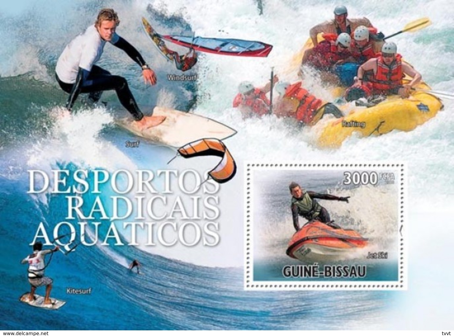 Guinea-Bissau, 2010. [gb10502] Extreme Water Sports (s\s+block) - Ski Nautique