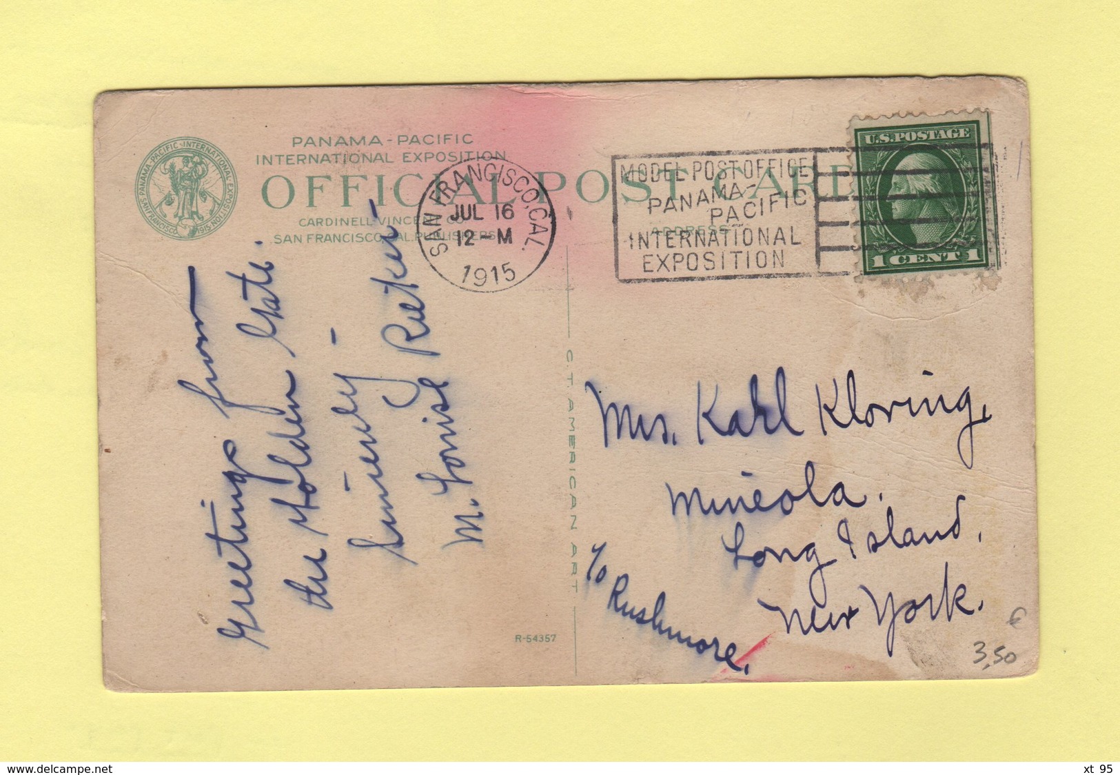 Etats Unis - San Francisco - 1915 - Model Post Office Panama Pacific International Exposition - Cartas & Documentos