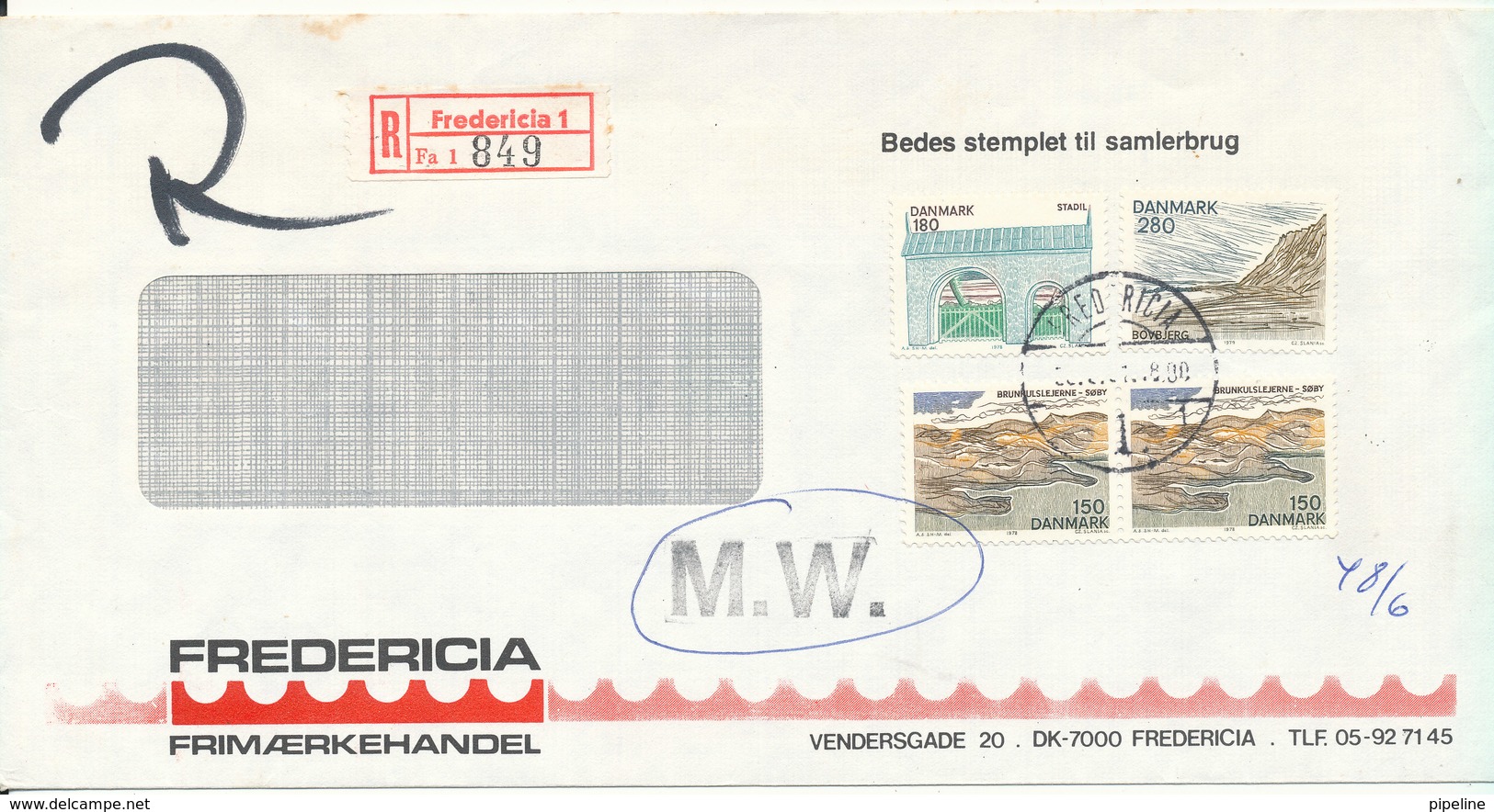 Denmark Registered Cover Fredericia 30-6-1981 - Covers & Documents