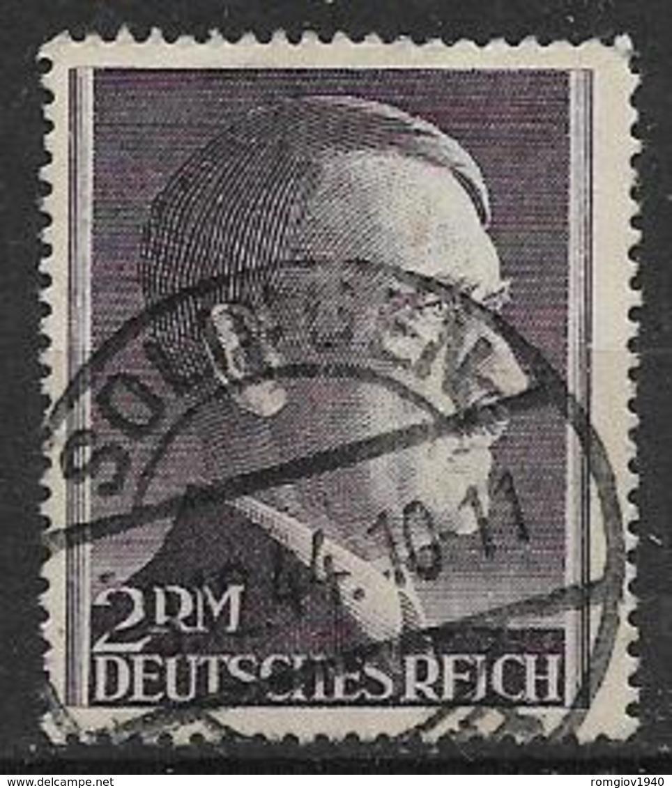 GERMANIA TERZO REICH 1941-42 EFFIGE DI HITLER NUOVA TIRATURA 14 UNIF. 724 A  USATO VF - Gebruikt