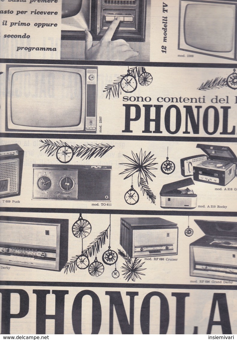 (pagine-pages)PUBBLICITA' PHONOLA  Rotosei1961/50. - Altri & Non Classificati