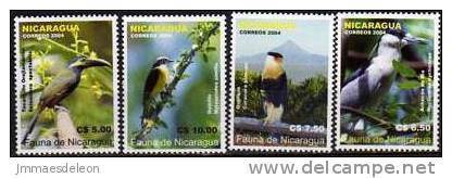 Nicaragua 2004 Birds - MINT Set 4 Stamps - Tucanet Guis Caracara - Nicaragua