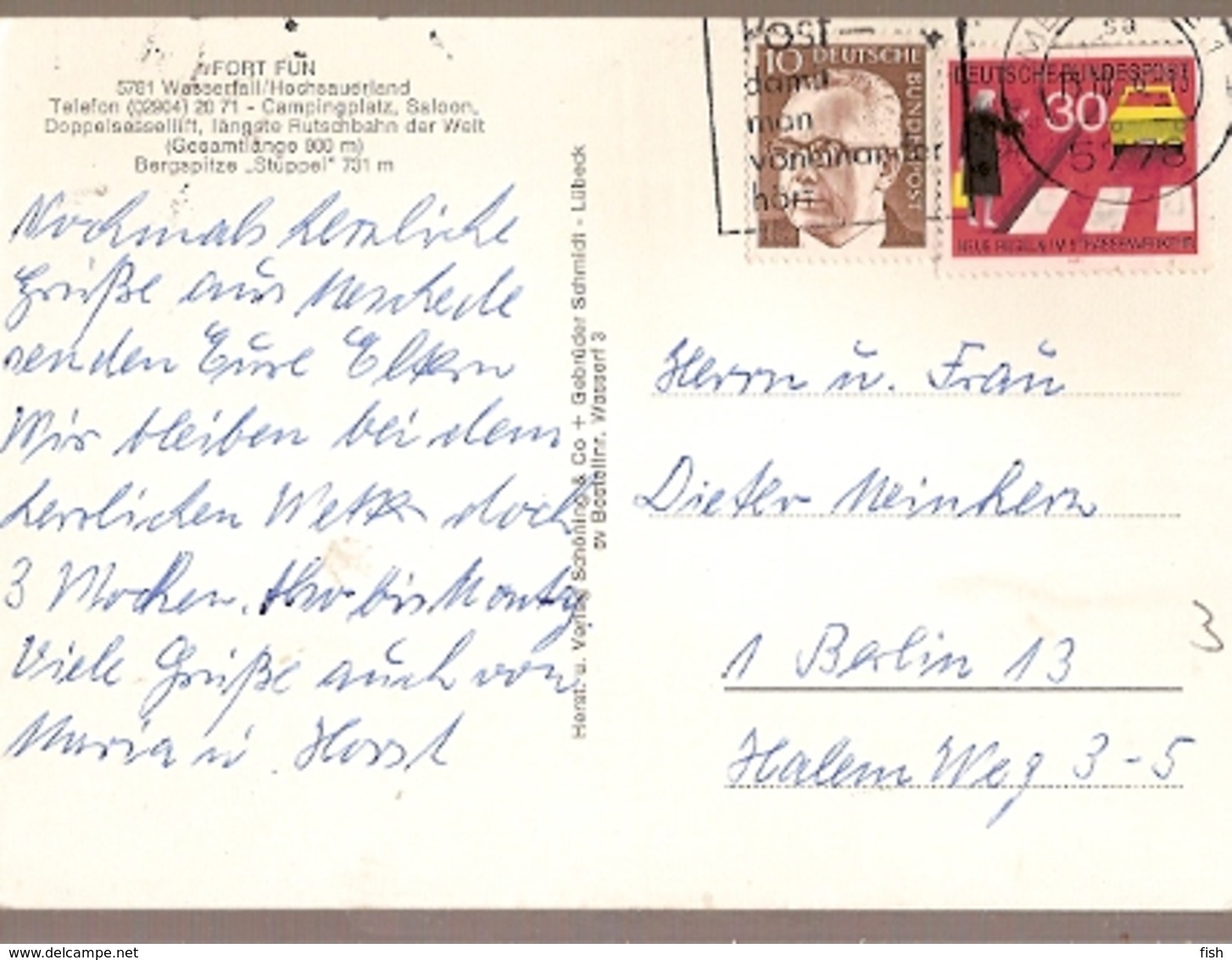 Germany & Circulated, Freizeitzentrum Fort Fun, Berlin 1976 (5781) - Arnsberg