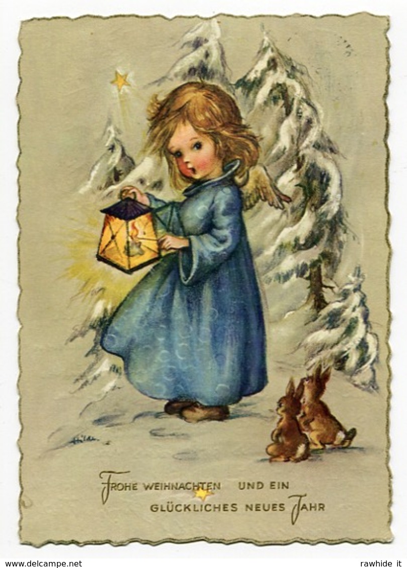 Noel Weihnachten Christmas Ange Lapins Lanterne Sign.Hilde - Angeli
