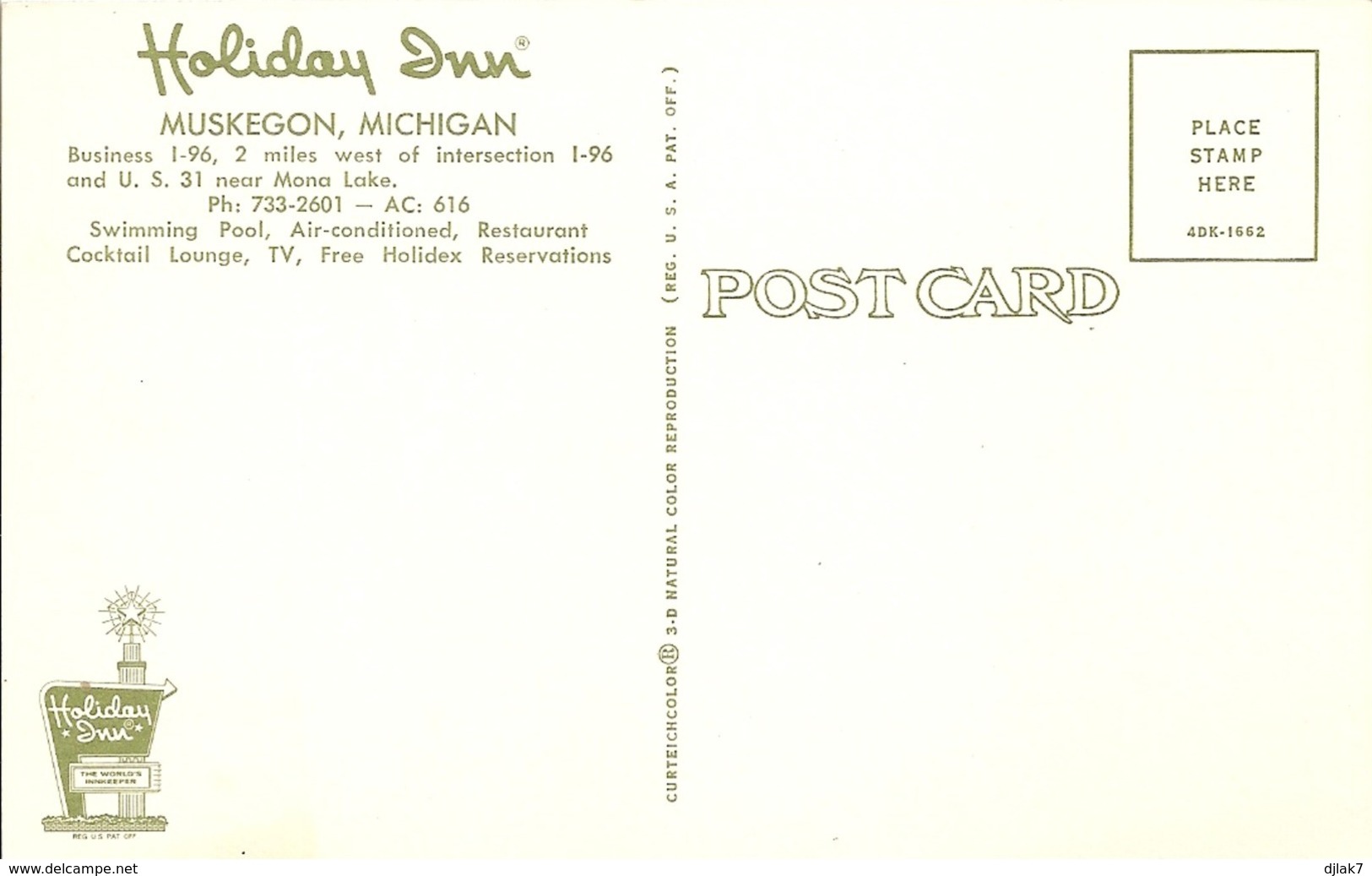 Etats Unis Hotel Holiday Inn Muskegon Michigan (2 Scans) - Autres & Non Classés