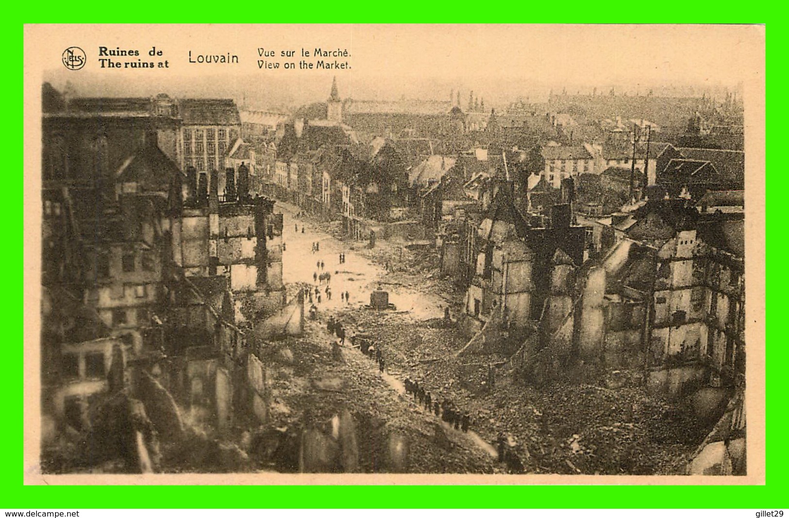 LOUVAIN, BELGIQUE - RUINES DE LOUVAIN - VUE SUR LE MARCHÉ - ANIMÉE - - Leuven