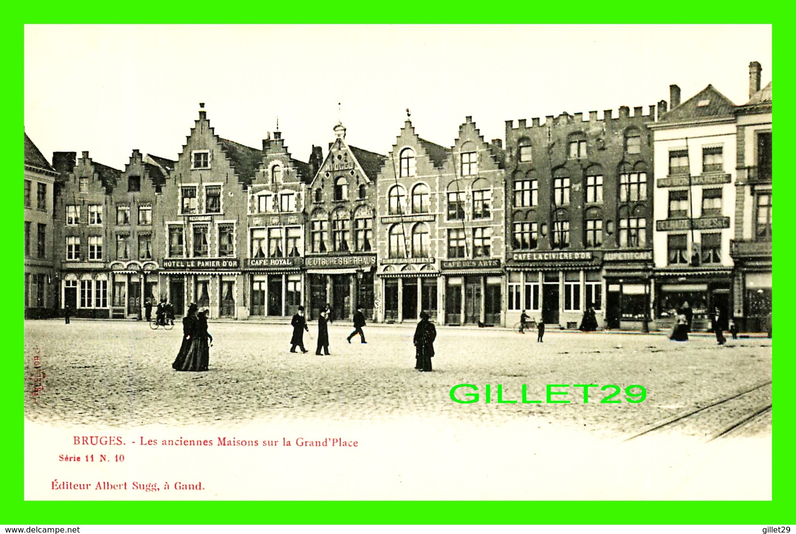 BRUGES, BELGIQUE - LES ANCIENNES MAISONS SUR LA GRAND'PLACE - ANIMÉE - ÉDITEUR, ALBERT SUGG - - Brugge