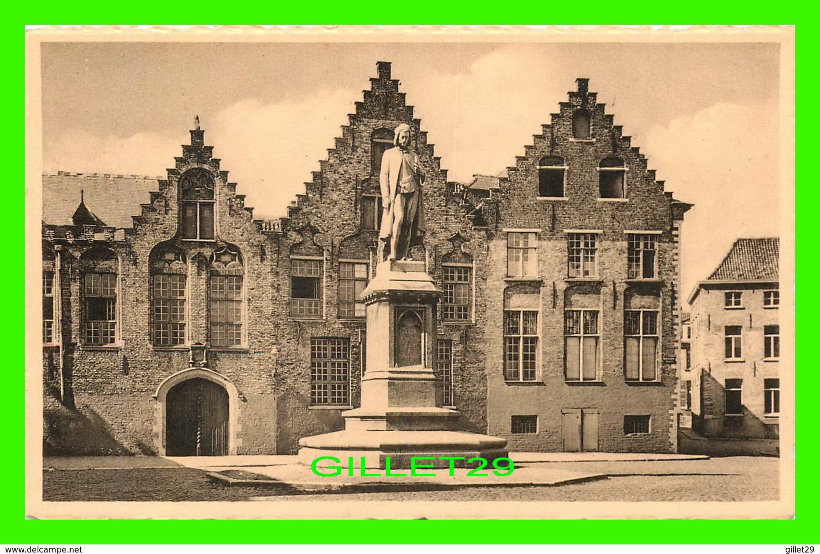 BRUGES, BELGIQUE - PLACE ET STATUE MEMLINC - BEELDH, SCULP - ERN THILL - - Brugge