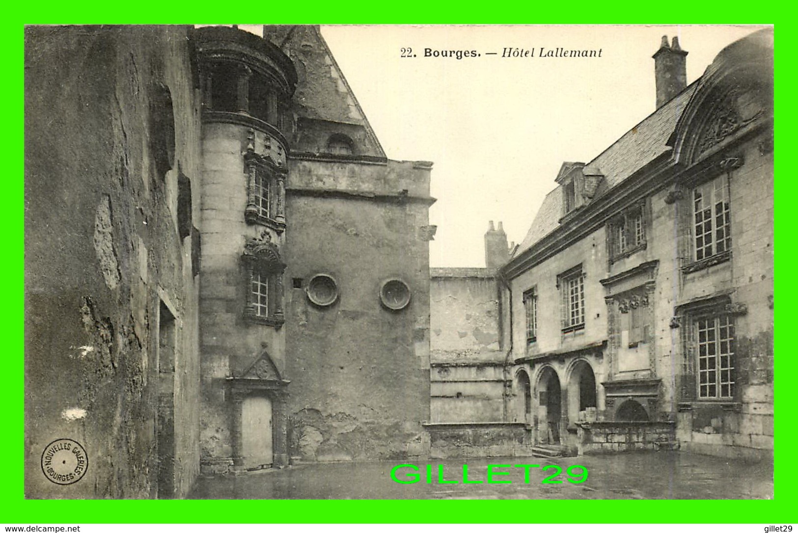 BOURGES (18) - HÔTEL LALLEMANT - NOUVELLES GALLERIE - ÉCRITE EN 1907 - - Bourges