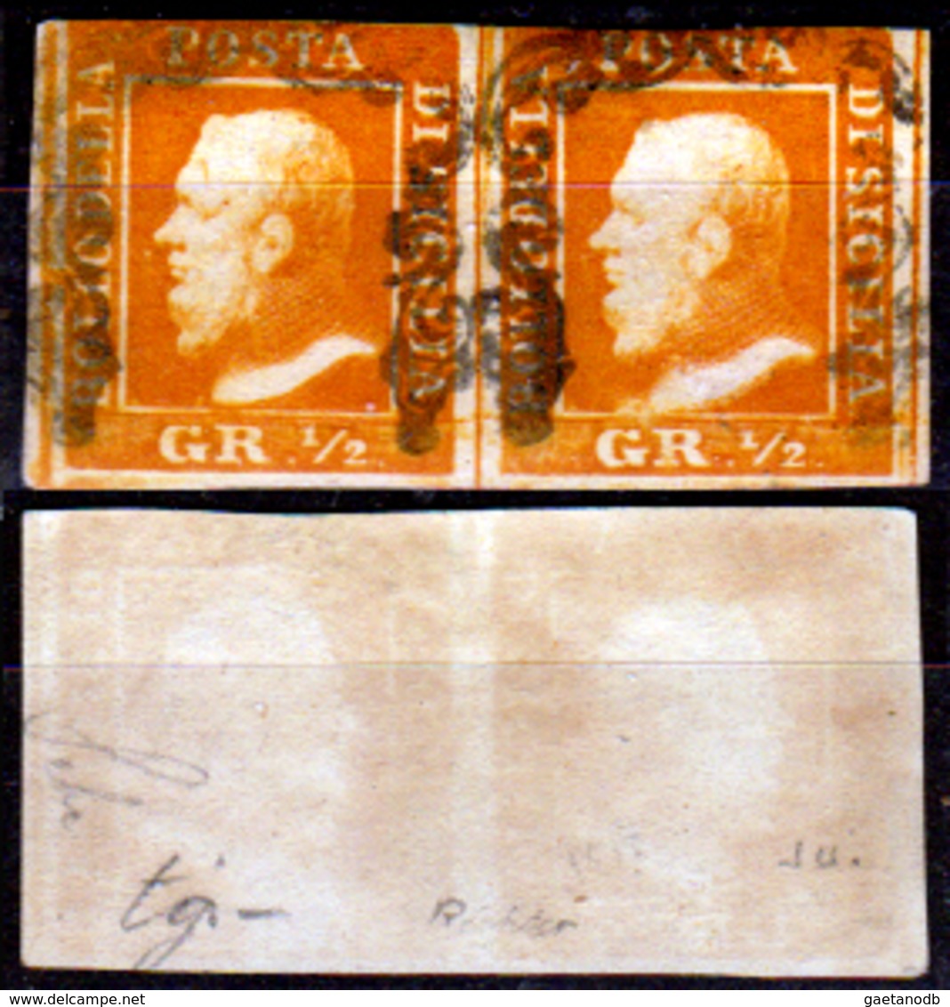 Sicilia-023 - Emissione 1859:  Sassone N. 1 (o) Used - Senza Difetti Occulti. - Sicile