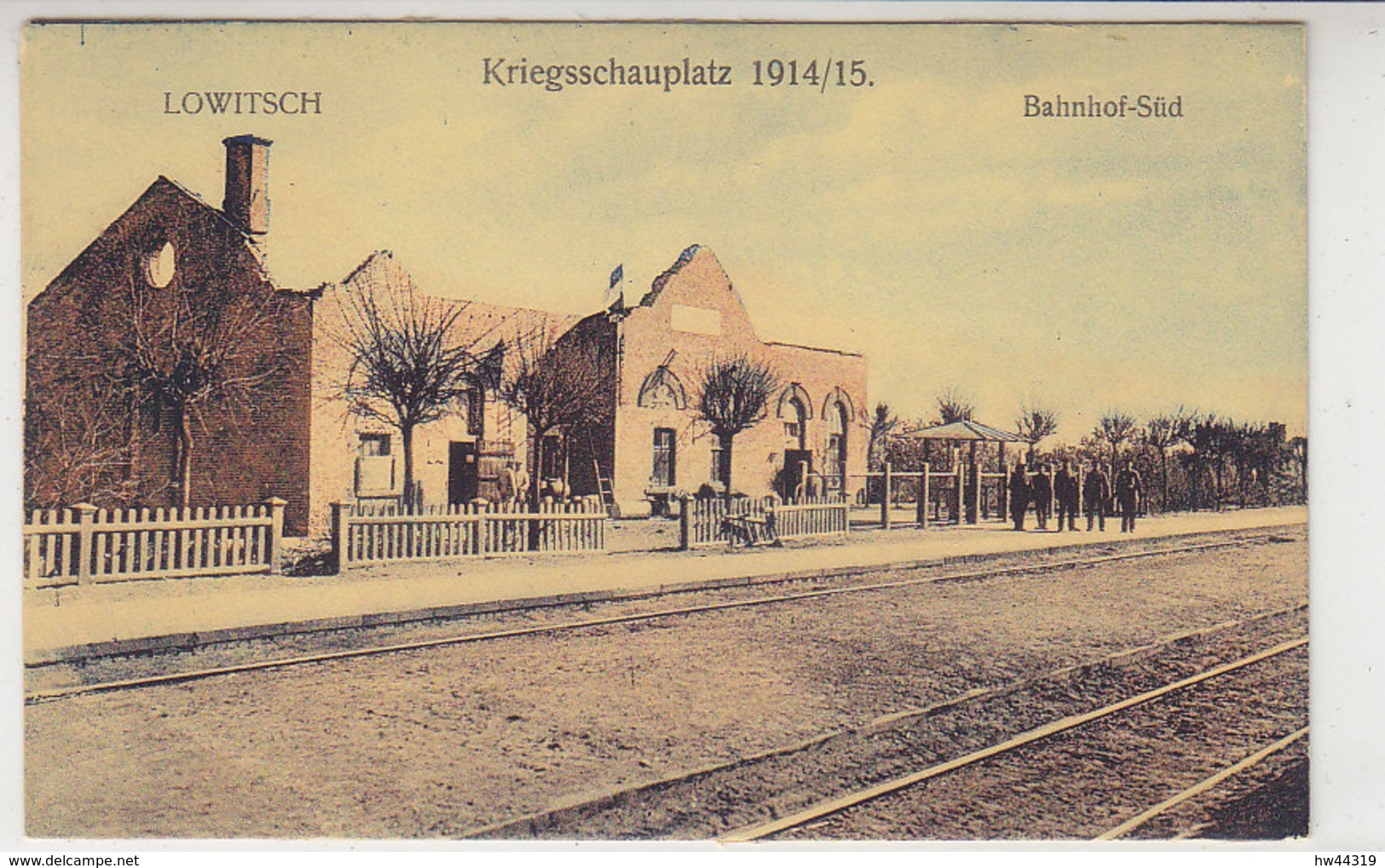 Lowitsch - Bahnhof-Süd - Um 1915 / Hinten Haftstellen - Polonia