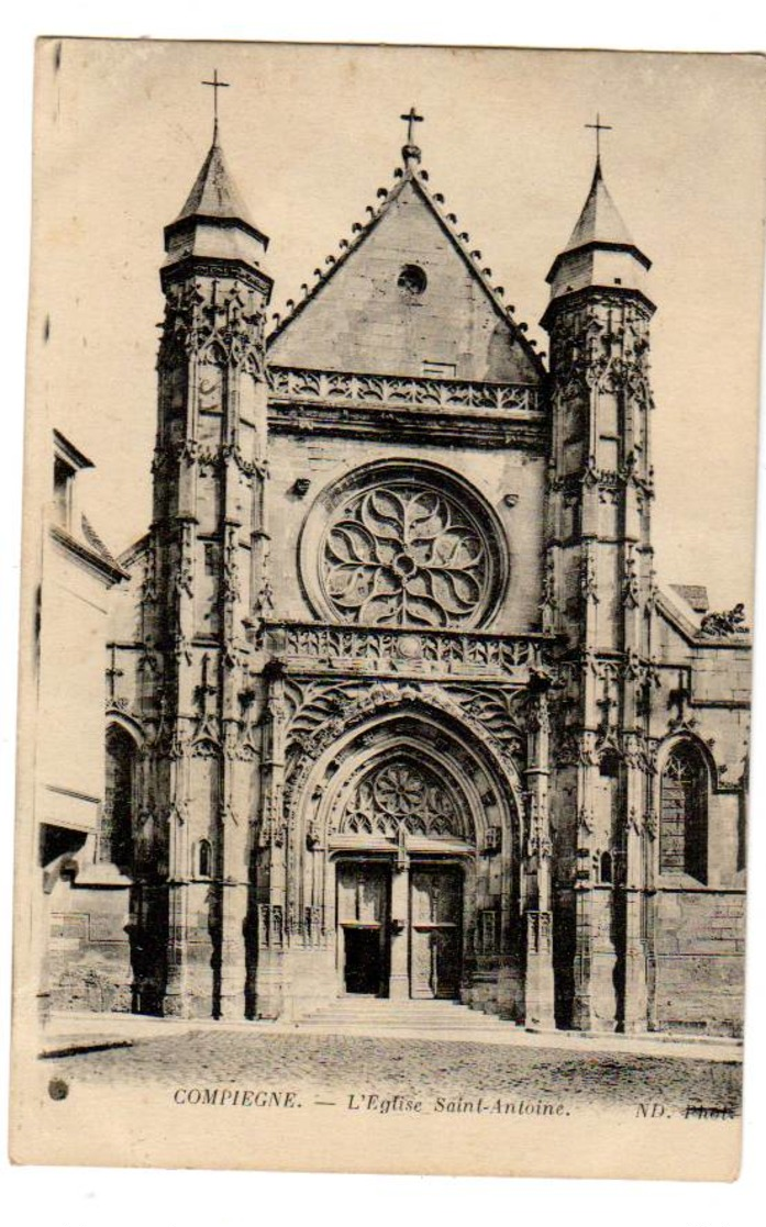 COMPIEGNE 60 Oise KRAG N° DREYFUS COM702 1931,  Expo Coloniale 15c N°270, Carte Eglise St Antoine - Oblitérations Mécaniques (flammes)